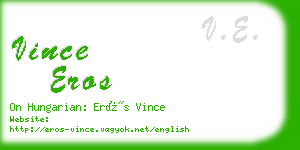 vince eros business card